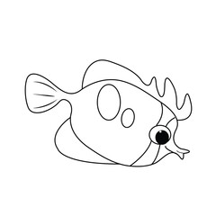 Vector sea life coloring page for kids and adult illustration art