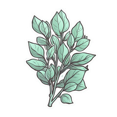 branch with leaves sticker
