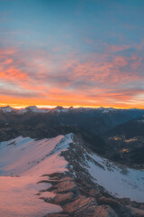 Alpine sunrise on Agrafa mountains	

