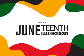 Juneteenth Freedom Day Background design. Poster or banner with Juneteenth and copy space. 19 June. Vector Illustration - obrazy, fototapety, plakaty