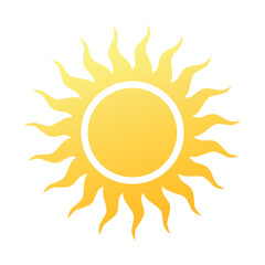 Yellow sun symbol. Sun icon