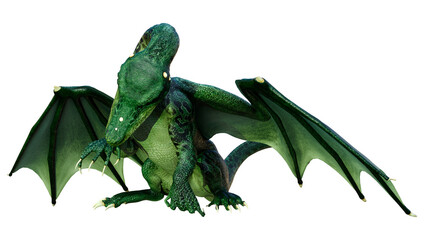 Fototapeta premium 3D Rendering Fairy Tale Dragon on White