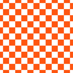 Seamless pattern with white and orange checkerboard