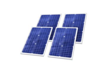 Solar panels (solar cell) in solar farm with sun lighting to create the clean electric power PNG transparent
