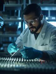 Scientist working in a laboratory. Generative AI 