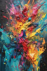 explosion fluid art composition is based on an abstract photograph and features a bright and lively color scheme