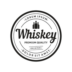 Vintage premium whiskey logotype label with hand lettering. for drinks , rum, pub, company.