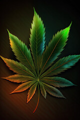 Fototapeta premium cannabis leaf on black background, AI Generative