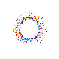 Color Splash Festival Vector White Background.