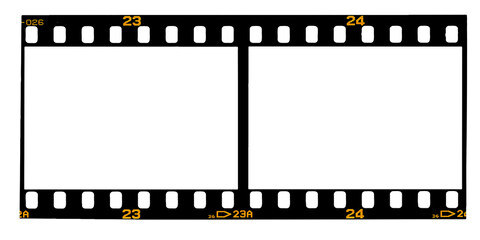 Two pictures film strip  with blank space, png isolated background - obrazy, fototapety, plakaty