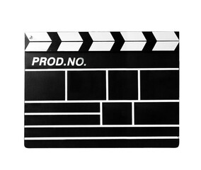 Fototapeta premium Clapperboard, isolated transparent background.