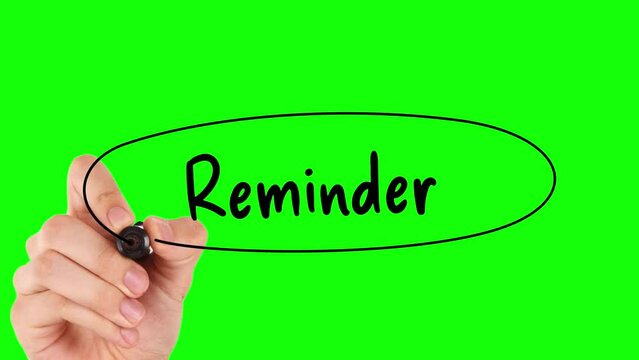 Close Up View of Hand Holding Marker Circling Around Word Reminder