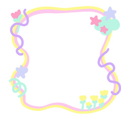 Cute hand drawn isolate frame for decoration journal planner and diary note design. Cute frame illustration.