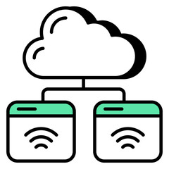 Cloud connected device icon, editable vector