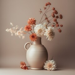 vase with flowers, aesthetic background