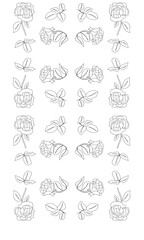 Pfingstrosen Muster mit Blüten und Blättern fürs Journal