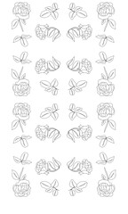 Pfingstrosen Muster mit Blüten und Blättern fürs Journal