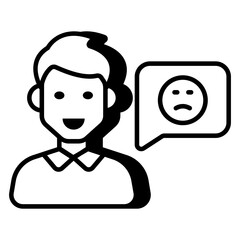 A linear design icon of customer response