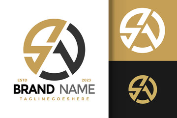 Letter S and A Unique Logo vector icon illustration