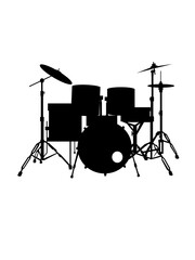 silhouette of drum set