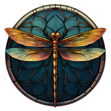 Stained Glass Dragonfly Sublimation