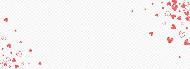 Pink Confetti Vector Panoramic Transparent