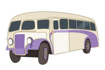 Retro bus. Vector illustration isolated on white background.
