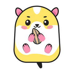 cute hamster in flat style