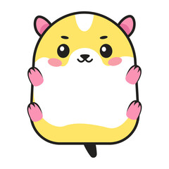 cute hamster in flat style
