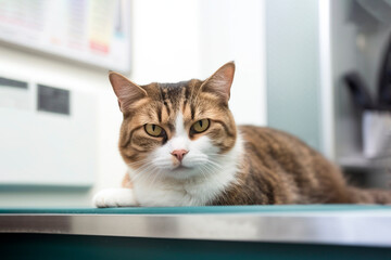 Cat in vet clinic