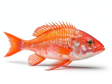 poisson rouget sur fond blanc