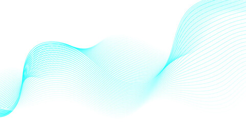 Abstract blue wave background. Vector illustration. Wave with lines and abstract vector blue wave melody lines on white background.