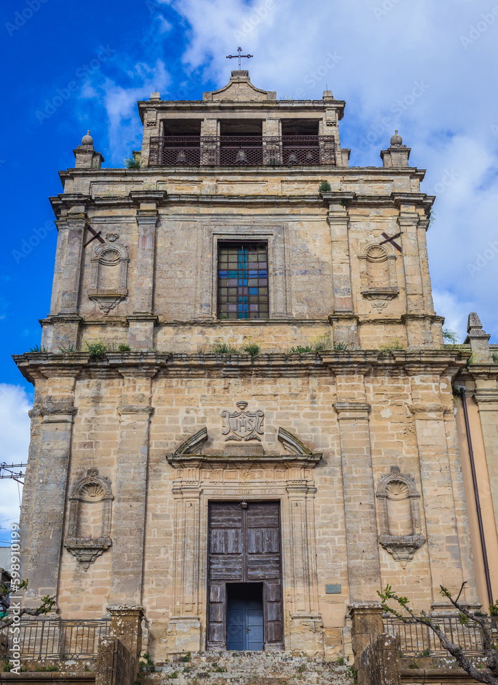 Poster Facade of Santa Chiara Church in Enna town on Sicily Island, Italy