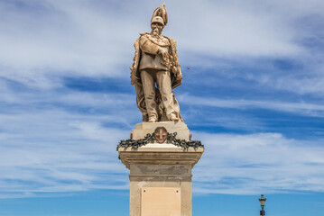 Fototapeta na wymiar Victor Emmanuel II monument in Trapani, capital city of Trapani region on Sicily Island, Italy