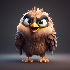 Fototapeta premium 3d Cute Adorable Eagle Cartoon