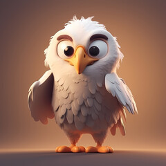 3d Cute Adorable Eagle Cartoon
