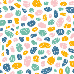Seamless pattern with colorful pebbles