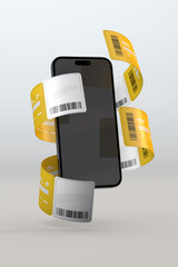 iPhone 15 pro max and boarding pass a travel concept