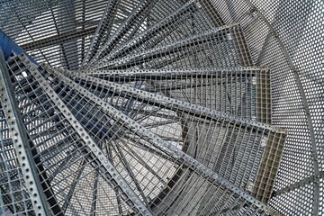 Detail der Spindeltreppe im Tetraeder Bottrop, Nordrhein-Westfalen, Deutschland