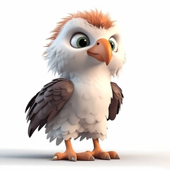 Naklejka premium Eagle Cartoon 3D. Generative AI