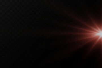 Bright rays of light and sun, spotlights, lighting on a black background