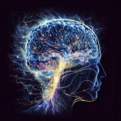 Foto auf Acrylglas Fraktale Wellen 3d rendered illustration of a brain