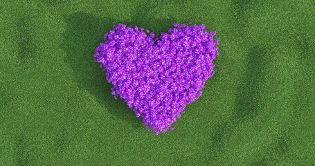 Flower garden in the shape of a heart