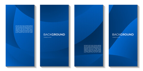 Fototapeta na wymiar Set of Brochures with Dark Blue Gradient Abstract Vector Background for Corporate Use