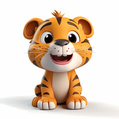 Baby Tiger 3D. Generative AI