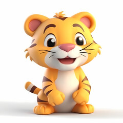 Baby Tiger 3D. Generative AI