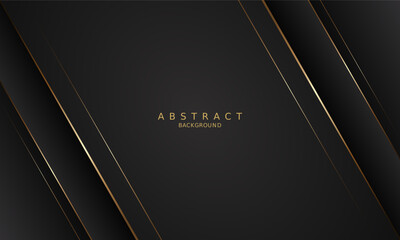 black luxury premium background and gold line.