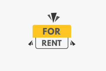 For Rent text Button. For Rent Sign Icon Label Sticker Web Buttons