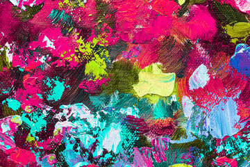 Colorful abstract oil painting art background. Texture of canvas and oil.