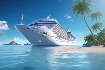 cruise ship in the ocean, ai generative